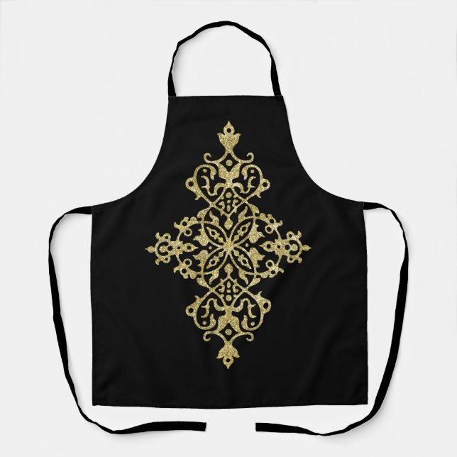 Gold Glitter and Black Apron (Front)