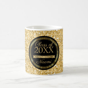 Gold Glitter And Black Gold Circle Coffee Mug