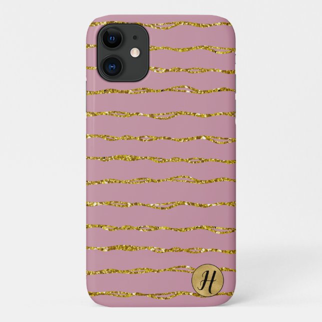 Gold Glitter and Blush Pink Phone Case (Back)