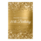 Gold Glitter and Foil 80th Birthday Welcome