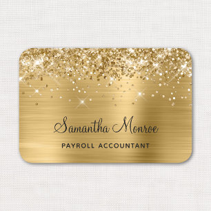 Gold Glitter and Foil Name Tag