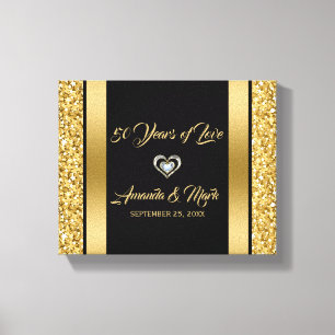 Gold Glitter And Frame Canvas Print