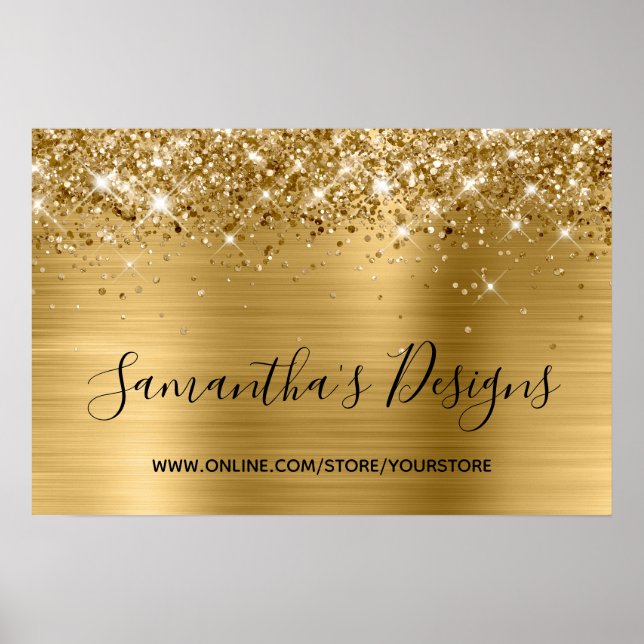 Gold Glitter and Metallic Foil Online Store Poster (Front)
