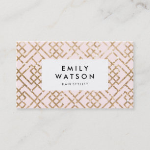 Gold glitter and pink pattern Business Cards