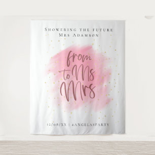 Gold Glitter and Rose Bachelorette Photo Booth Tapestry