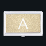 Gold Glitter and Sparkle Monogram Business Card Holder<br><div class="desc">Gold Faux Glitter and Sparkle Elegant Monogram Business Card Holder. This Business Card Holder can be customized to include your initial and first name.</div>
