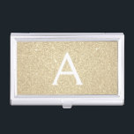 Gold Glitter and Sparkle Monogram Business Card Holder<br><div class="desc">Gold Faux Glitter and Sparkle Elegant Monogram Business Card Holder. This Business Card Holder can be customized to include your initial and first name.</div>