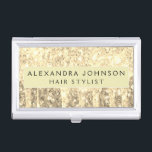 Gold Glitter and Sparkle Monogram Business Card Holder<br><div class="desc">Gold Faux Dripping Glitter and Sparkle Elegant Girly Business Card Holder. This Business Card Holder can be customized to include your first and last name.</div>