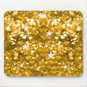 Gold glitter and stars diva mousepad