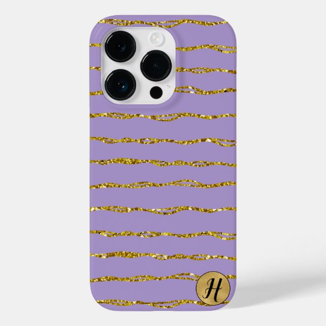 Gold Glitter and Violet Phone Case (Back)