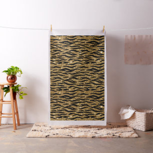 Gold Glitter Animal Print Fabric