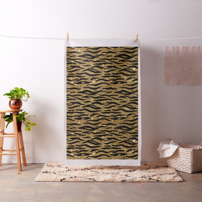 Gold Glitter Animal Print Fabric (In Situ)