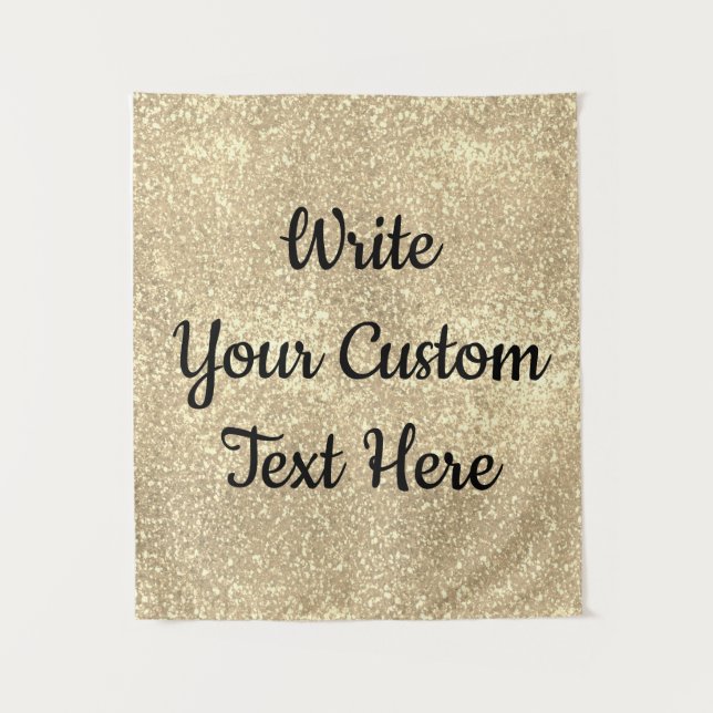 Gold Glitter Anniversary Backdrop Photo Booth Prop Tapestry (Front)