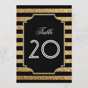 Gold Glitter Art Deco 1920s Table Numbers