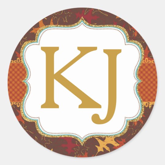 Gold Glitter Autumn Oak Leaves Baby Shower Classic Round Sticker