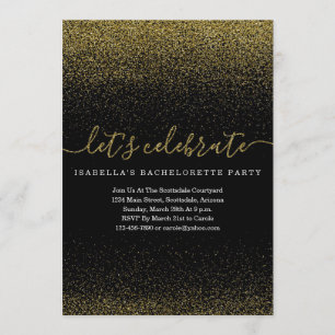 Gold Glitter Bachelorette Party Invitation