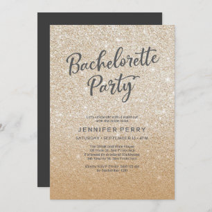 Gold glitter Bachelorette Party Invitation