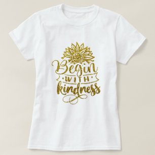 Gold Glitter Begin With Kindness Tank Top