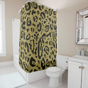 Gold Glitter Black Cheetah Leopard Animal Print