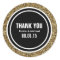 Gold Glitter & Black Custom Thank You Label