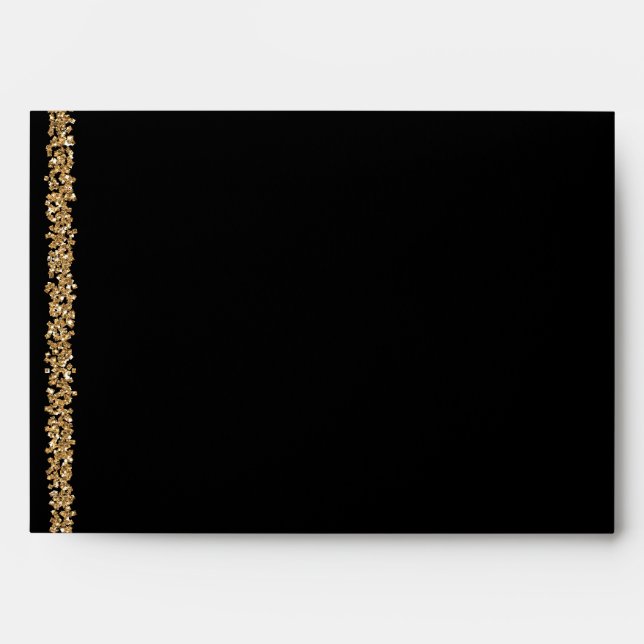Gold Glitter Black Envelope (Front)
