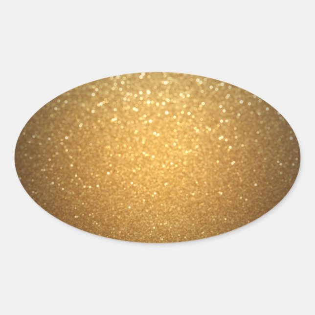 Gold Glitter Blank Template Add Your Text Elegant Oval Sticker (Front)