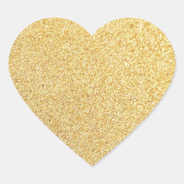 Gold Glitter Blank Template Add Your Text Modern Heart Sticker (Front)
