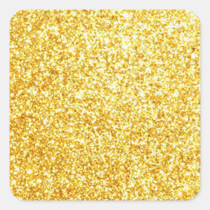 Gold Glitter Blank Template Classic Glamourous Square Sticker