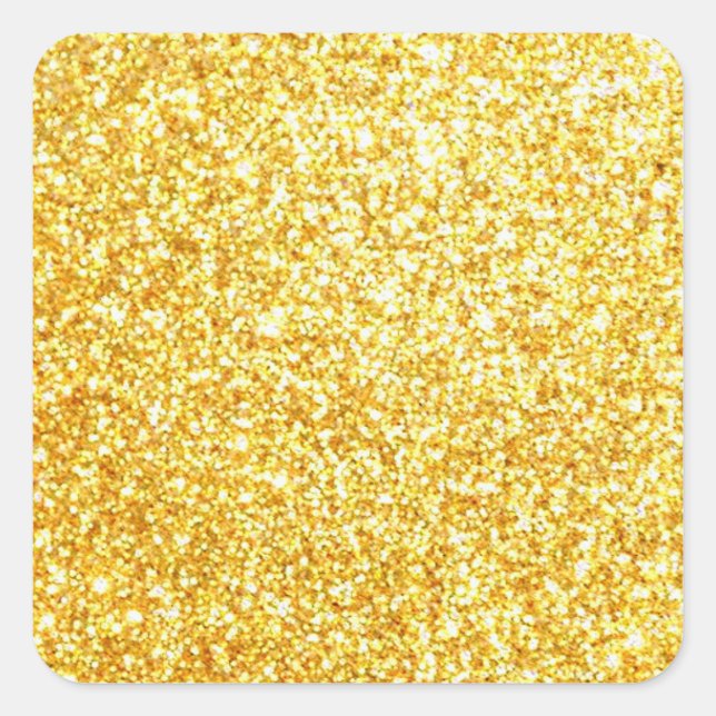 Gold Glitter Blank Template Classic Glamourous Square Sticker (Front)