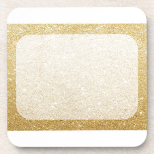 gold glitter blank template for customization coaster