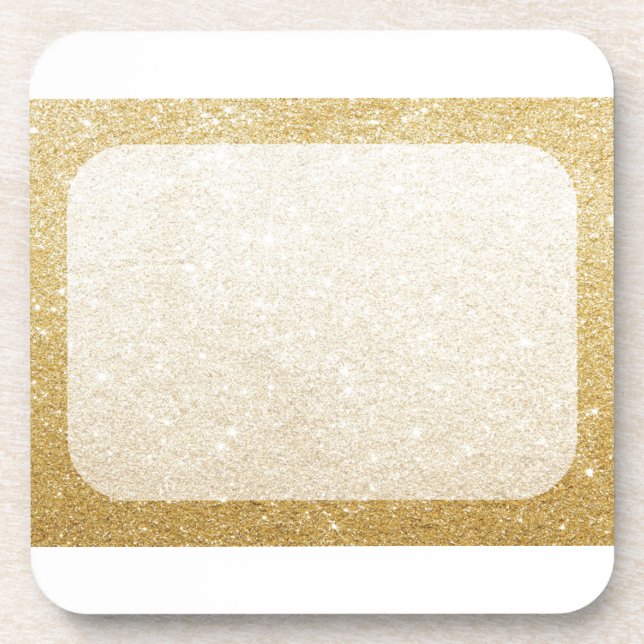 gold glitter blank template for customization coaster (Front)