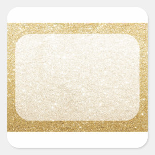 gold glitter blank template for customization square sticker