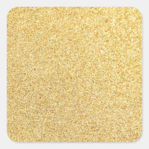 Gold Glitter Blank Template Modern Elegant Trendy Square Sticker
