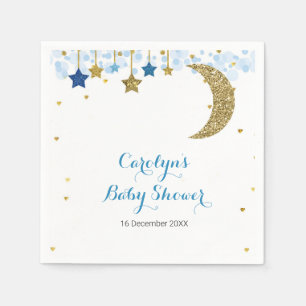 Gold glitter blue moonBridal Shower Napkin