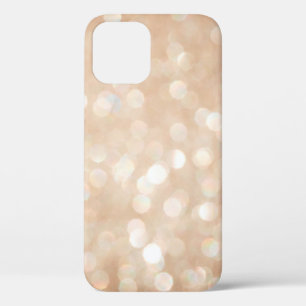 Gold glitter blurred background, christmas iPhone 12 case