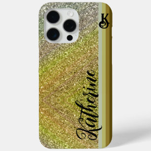 Gold Glitter Blush Monogram Case-Mate  iPhone 15 Pro Max Case