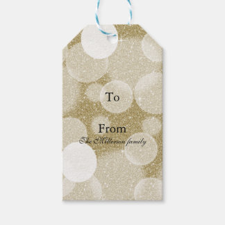 Gold Glitter Bokeh Gift Tags