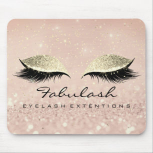 Gold Glitter Branding Makeup Artist Lashes Mouse Pad