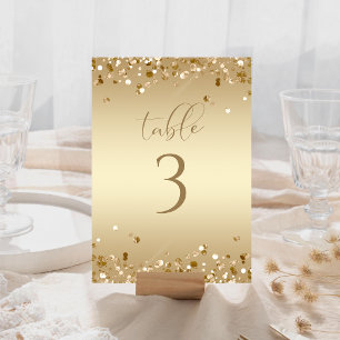Gold Glitter Bridal Shower Table Number