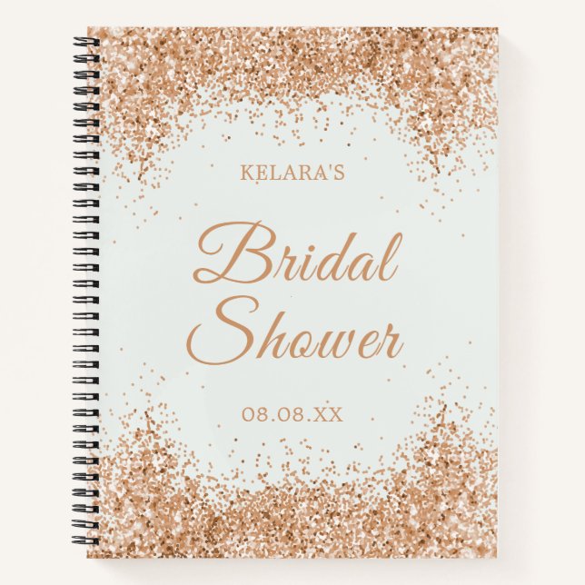 Gold Glitter  Bridal Shower Wedding  Notebook (Front)