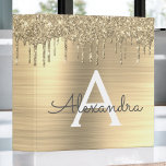 Gold Glitter Brushed Metal Monogram Name Binder<br><div class="desc">Gold Faux Foil Metallic Sparkle Glitter Brushed Metal Monogram Name and Initial Planner Binder. This makes the perfect sweet 16 birthday,  wedding,  bridal shower,  anniversary,  baby shower or bachelorette party gift for someone that loves glam luxury and chic styles.</div>