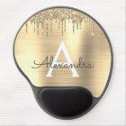 Gold Glitter Brushed Metal Monogram Name