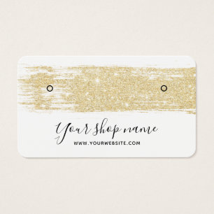 Gold glitter brushstroke stud earring display