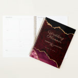 Gold Glitter Burgundy Agate Wedding Planner<br><div class="desc">Burgundy Agate Gold Glitter Wedding Planner design easy to personalize with the couple's names and wedding date.</div>