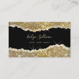 Gold glitter business card