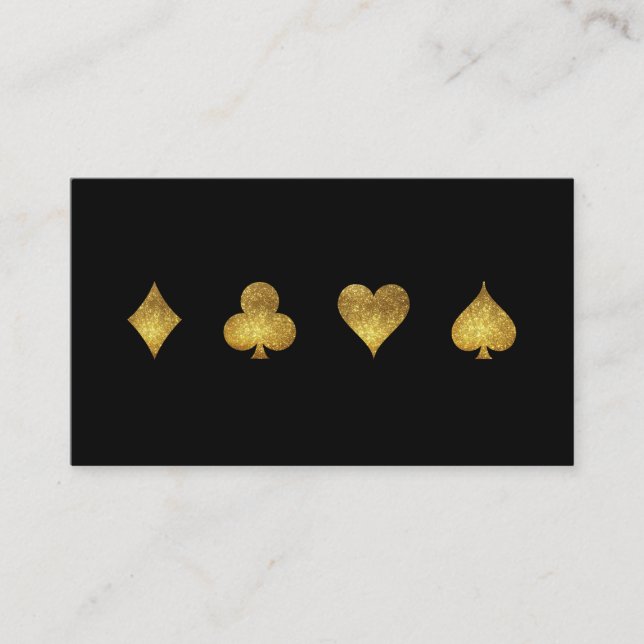 Gold Glitter Casino Gaming Business Card (Front)