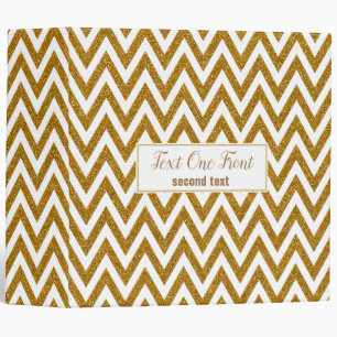Gold Glitter Chevron Binder