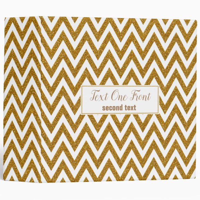 Gold Glitter Chevron Binder (Front/Spine)