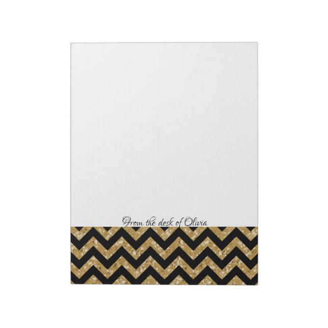 Gold Glitter Chevron Notepad (Rotated)