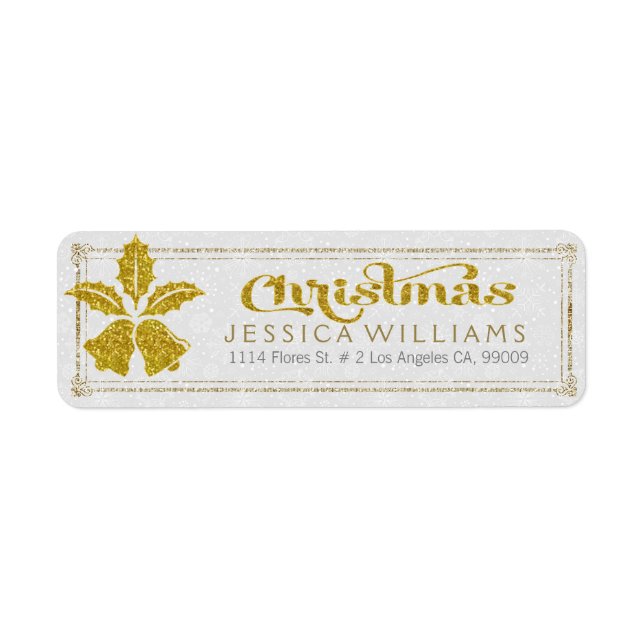 Gold Glitter Christmas Bells (Front)